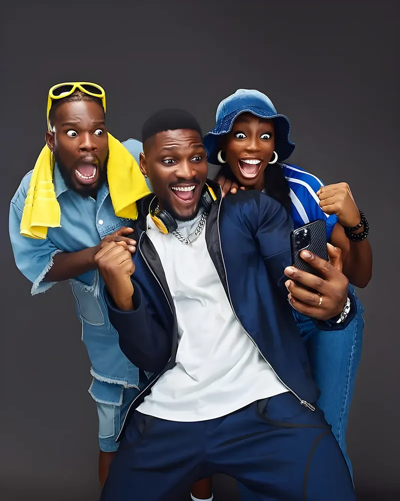 Group of friends sharing a phone